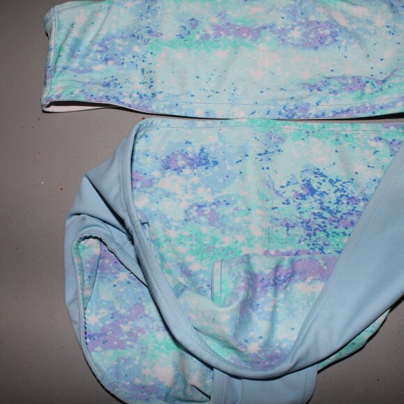 Multi Color Reversibile 2 Pcs Justice Bikini Swimsuit Size 14 - Picture 8 of 11